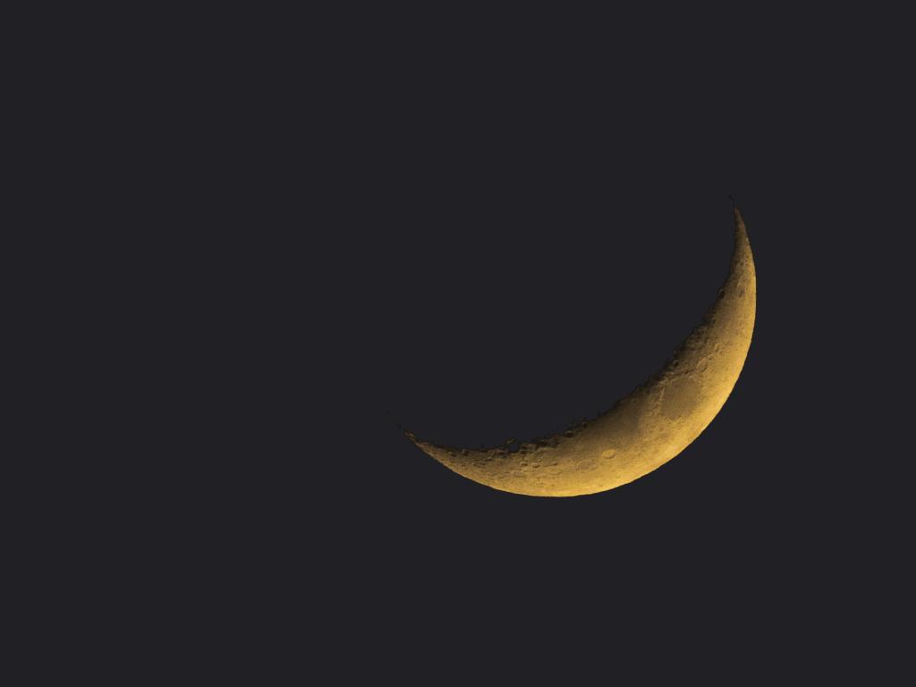 The waxing crescent on fourth day