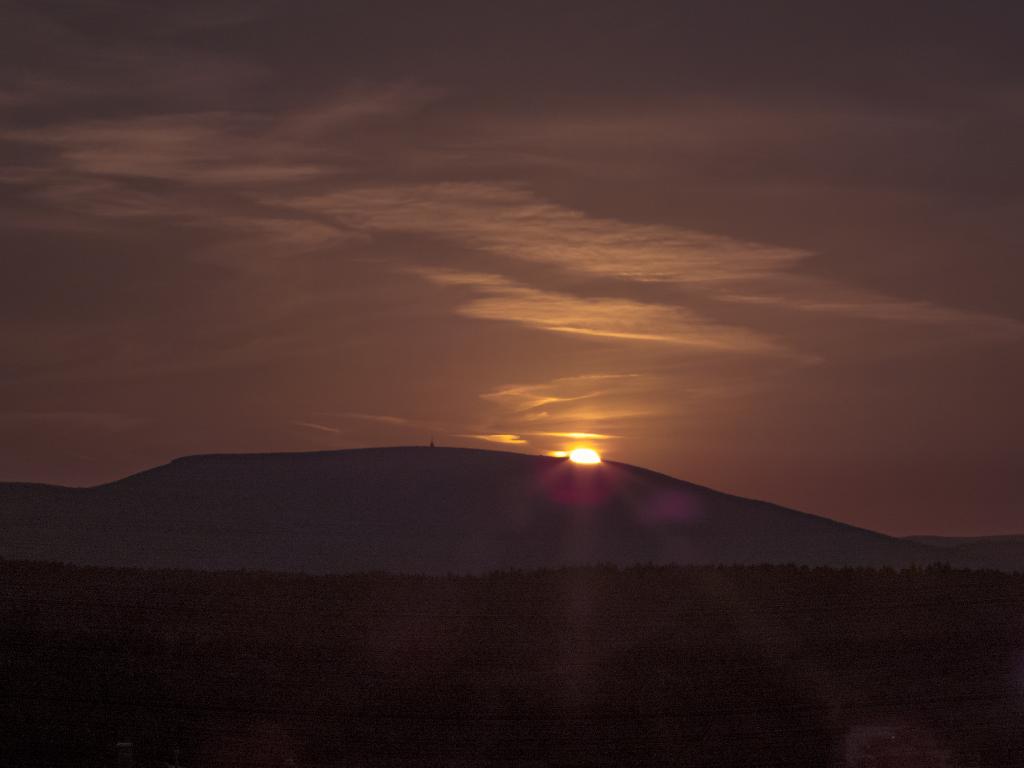 Sunrise over the Sněžka (Krkonoše mountains)